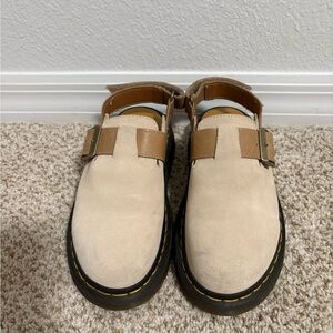 Dr. Martens Beige Leather Buckle Shoes